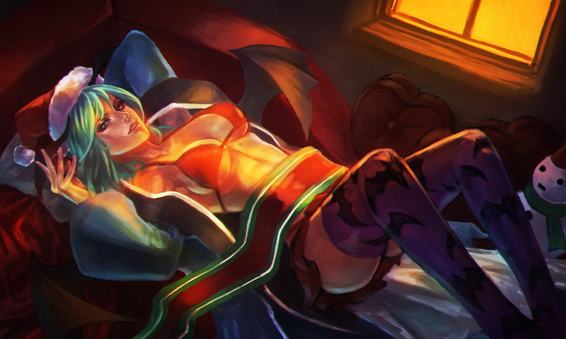 the demon, morrigan, succubus, chest, art, girl, 4K, wings, darkstalkers