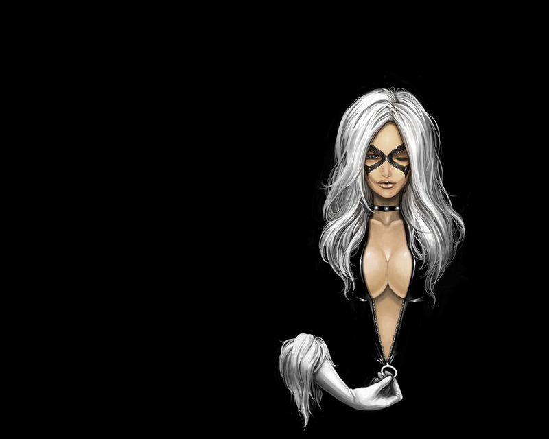 comics, x, cat, black, 720P, art, felicia, marvel, black cat, animals, hd, cats, hardy