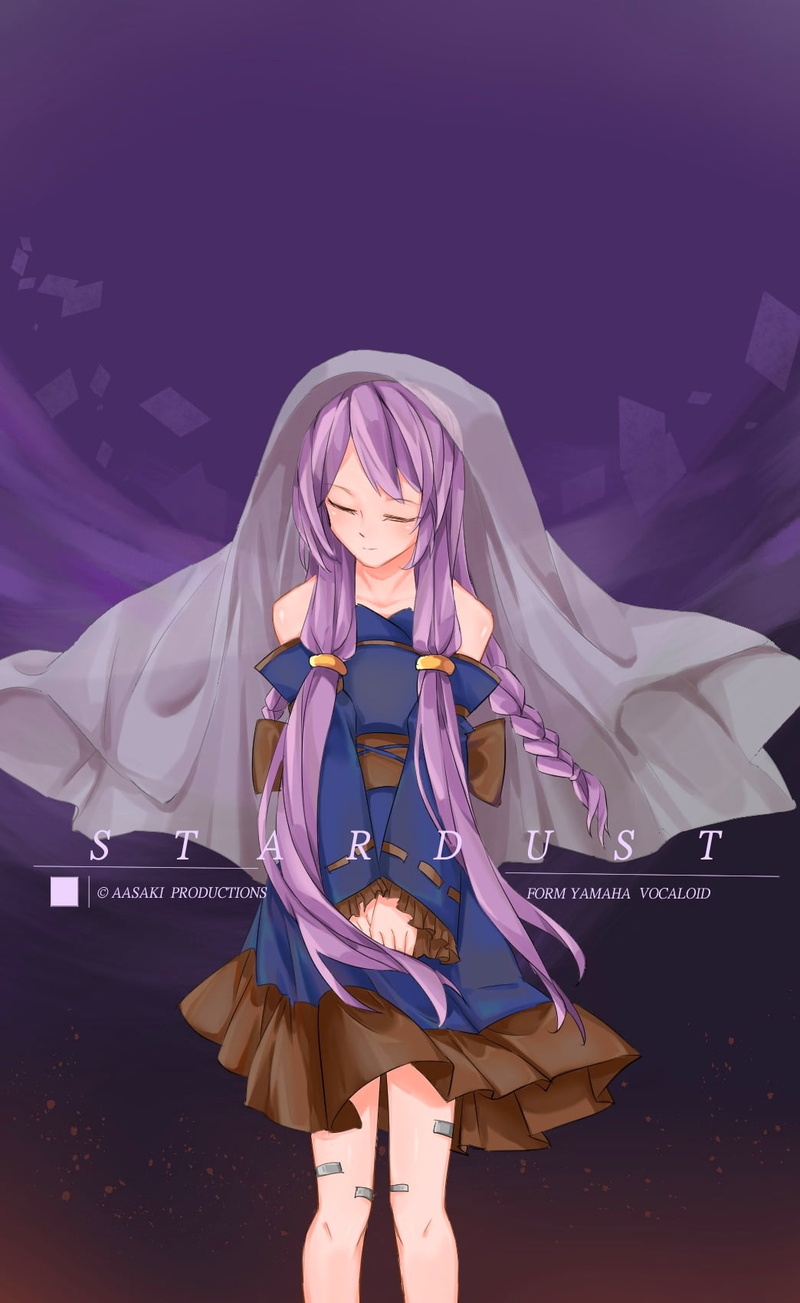 720P, anime girls, closed eyes, long hair, Yugi Moto, purple hair, anime