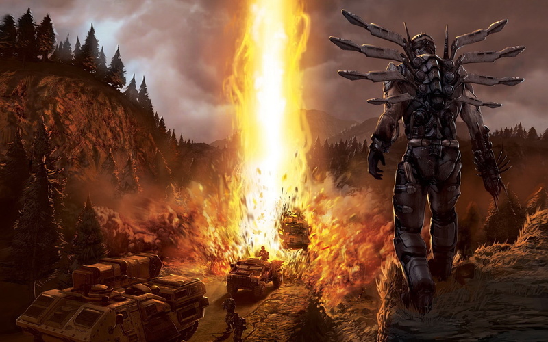 sign, tree, soldier, video games, fire, explosion, accidents and disasters, application, digital art, weapon, armed forces, communication, Enemy Territory: Quake Wars