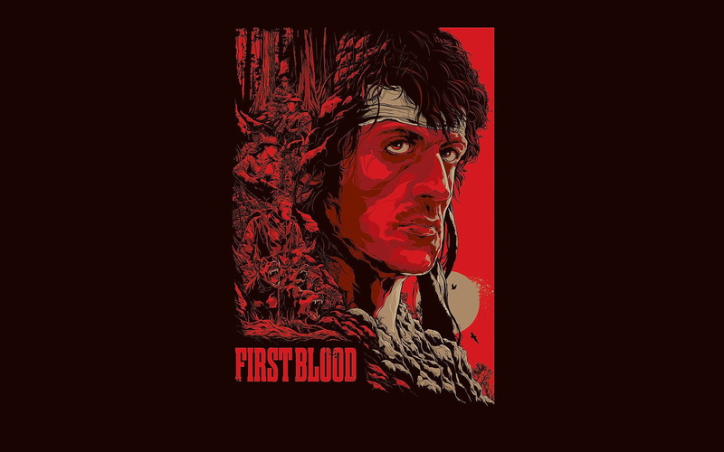 first, artwork, person, 1080P, movies, rambo, blood