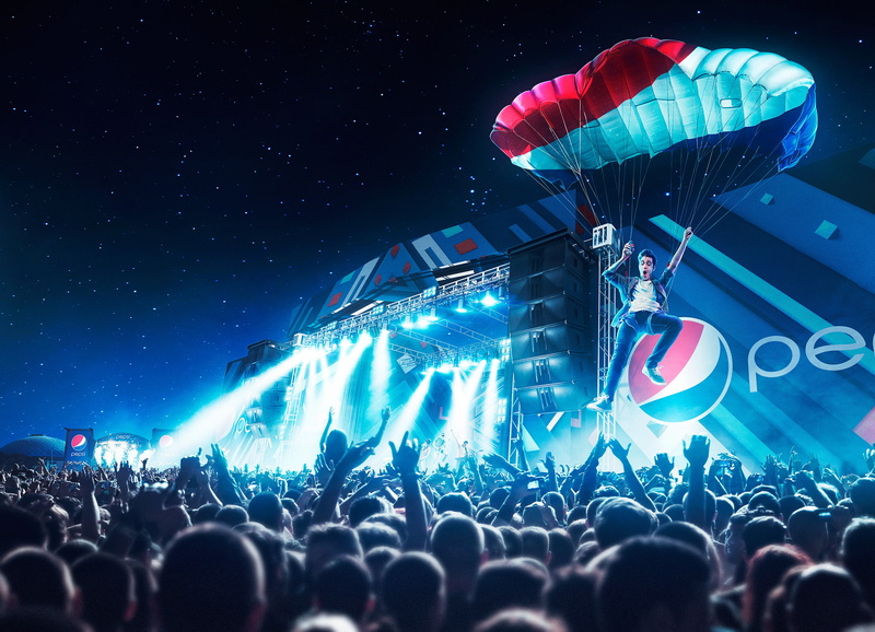 Skydive, 2K, Live concert, Pepsi