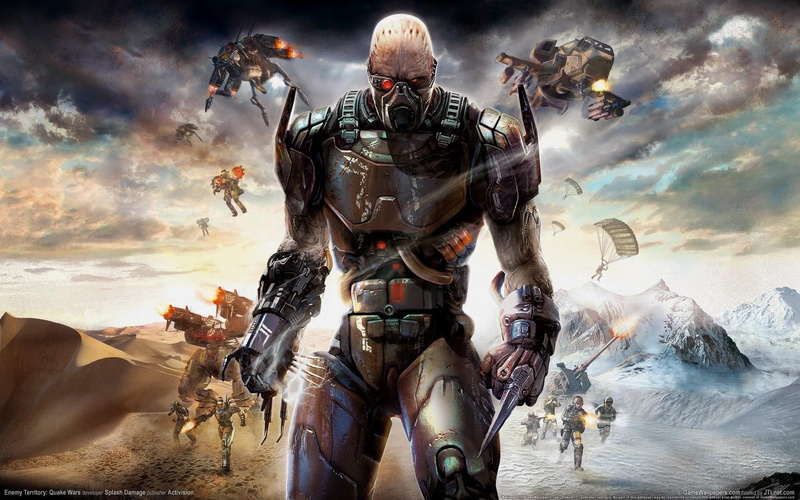 armed forces, special forces, gun, Quake, conflict, robot, 1080P, people, cloud - sky, fighting, adult, digital composite, waist up, digital