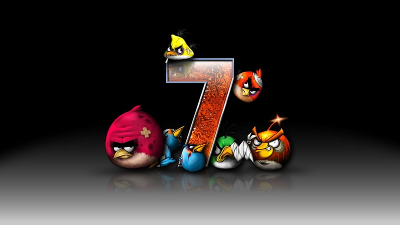 studio shot, Windows 7, celebration, black background, still life, copy space, male likeness, Angry Birds, no people, close-up, indoors, multi colored
