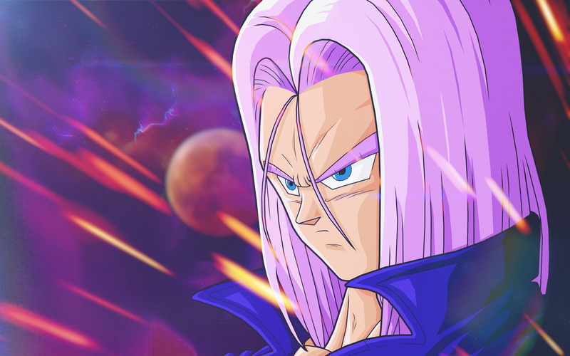 art and craft, Dragon Ball Z, white, no people, anime, Dragon Ball, design, close-up, purple, nature, pink color, built structure, pattern, 2K, Trunks (character)