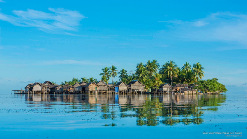 Islands, papua, 2K, guinea, new, voge, village