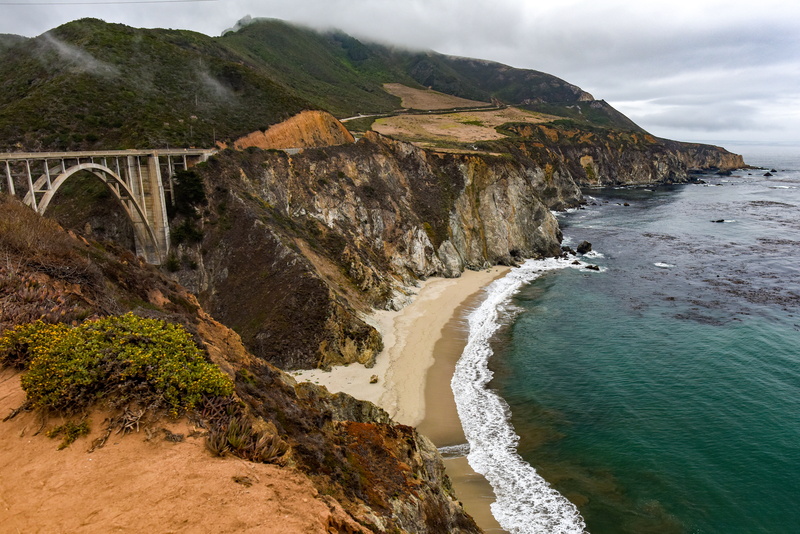 architecture, rocky coastline, tranquil scene, nature, scenics - nature, water, mountain, sur, beauty in nature, bridge - man made structure, idyllic, outdoors