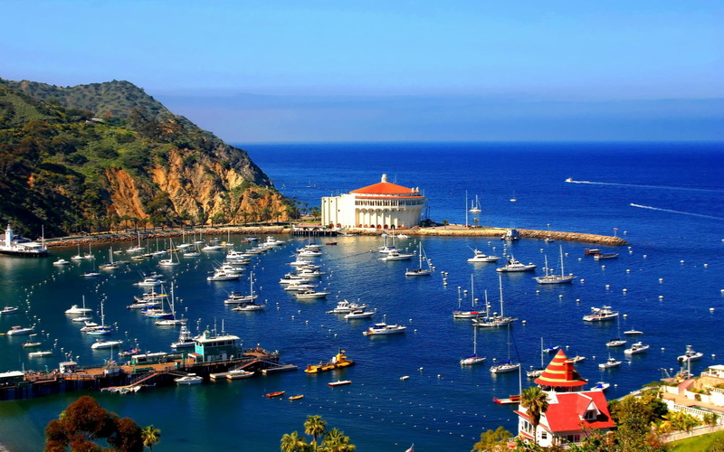 day, island, water, scenics - nature, high angle view, catalina, nautical vessel, best, no people, transportation, building exterior, location, sky, place of worship
