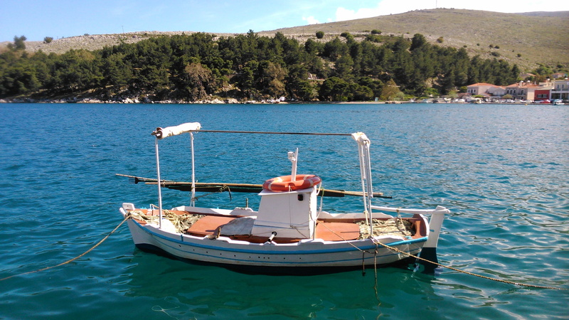 no people, day, outdoors, yacht, vacations, transportation, sky, mountain, 2K, mode of transportation, moored, greece, tree, sea, tourism, nautical Vessel
