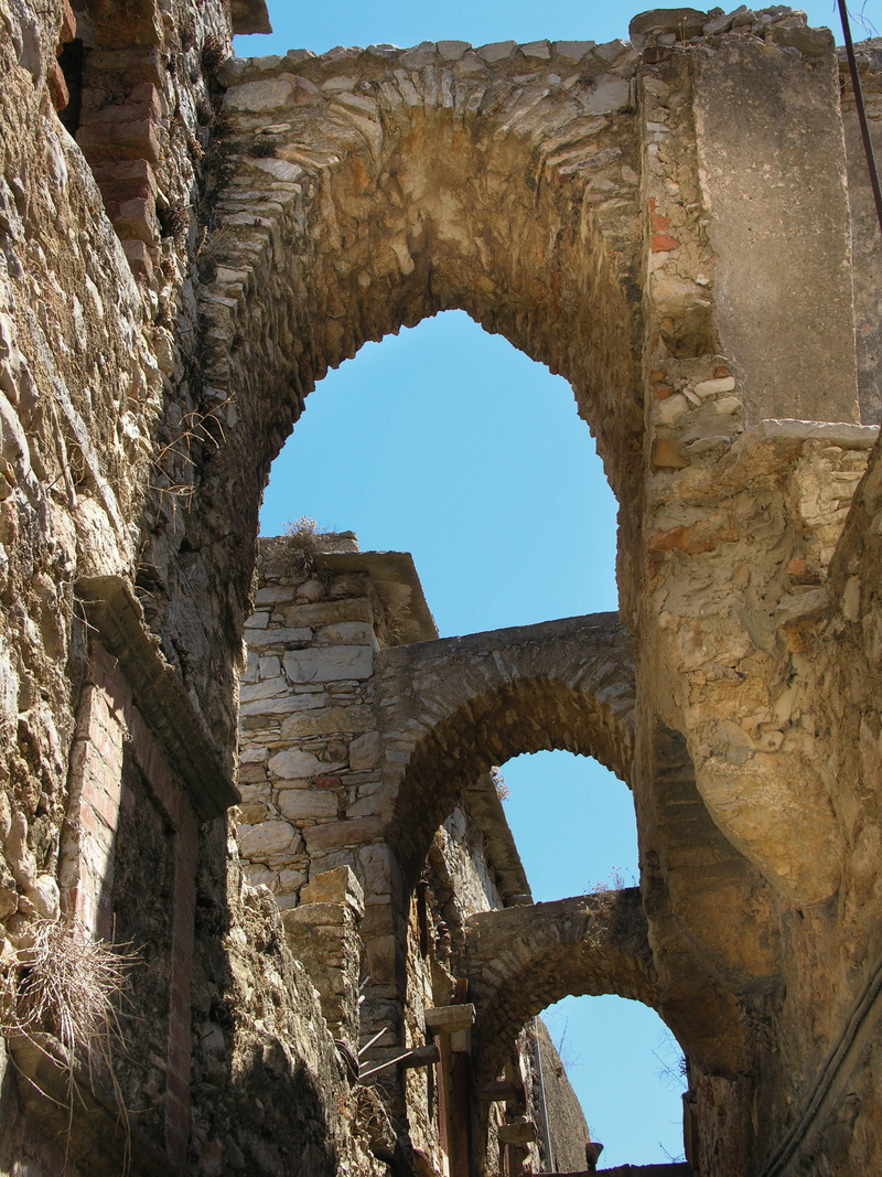 ancient civilization, architecture, vaults, travel destinations, weathered, no people, deterioration, greek island, chios, ancient, built structure, blue sky