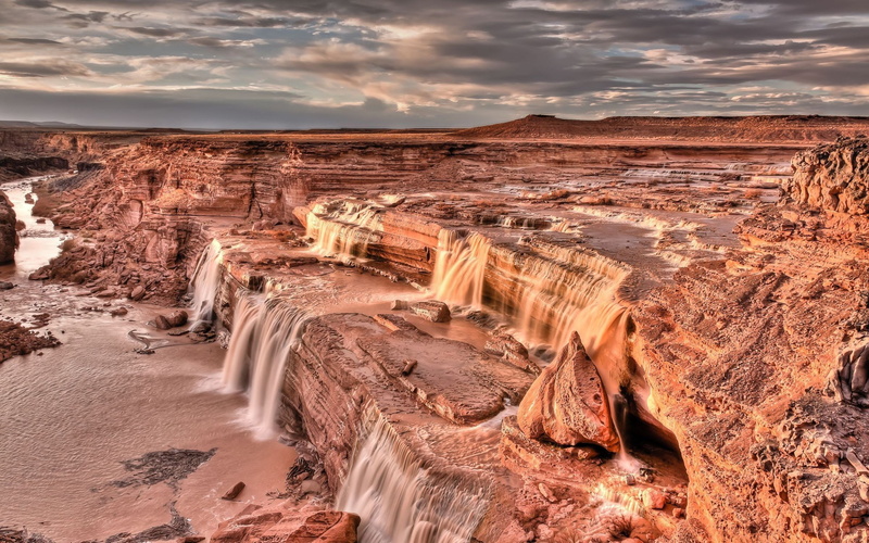 desktop, 2K, falls, high, feet, desert, arizona, united, hd, located, painted, navajo, grand, states, waterfall, northeast, flagstaff, miles