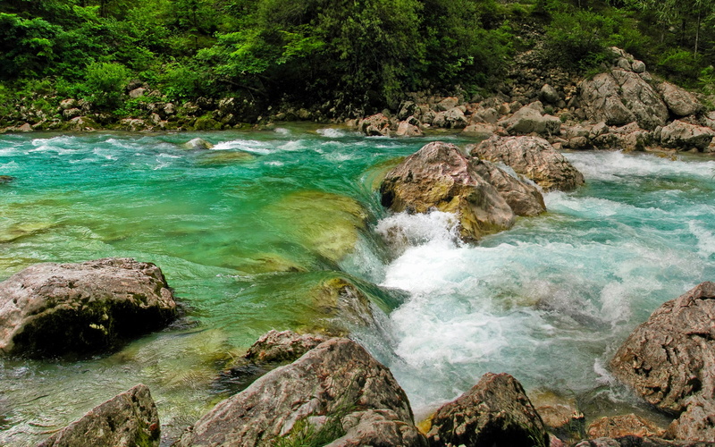 soca, runs, river, 2K, km, italy, western, long, northeast, part, slovenia