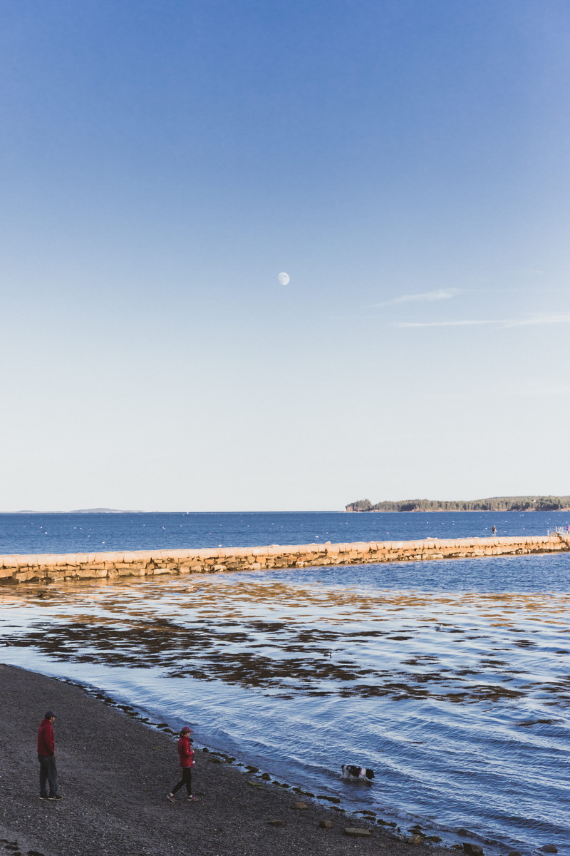 nature, men, moon, horizon over water, lifestyles, outdoors, horizon, people, day, leisure activity, rockport, breakwater access trail, beach, 5K, sky