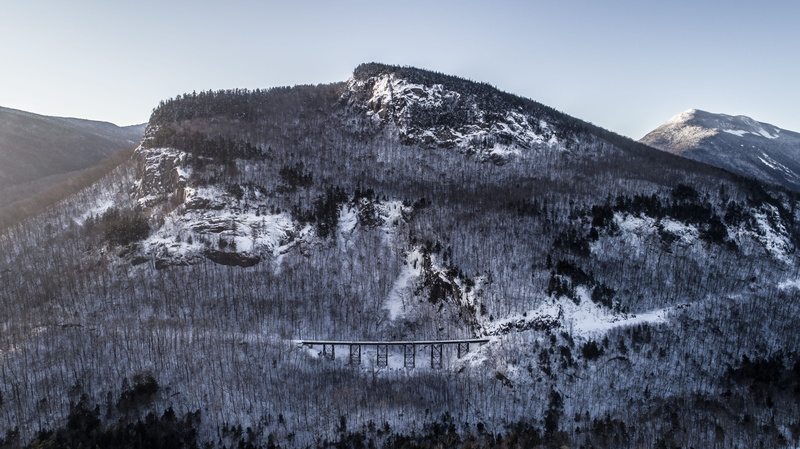 mountains, no people, explore, environment, adventure, frankenstein cliff, coniferous tree, northeast, cold temperature, trestle bridge, non-urban scene