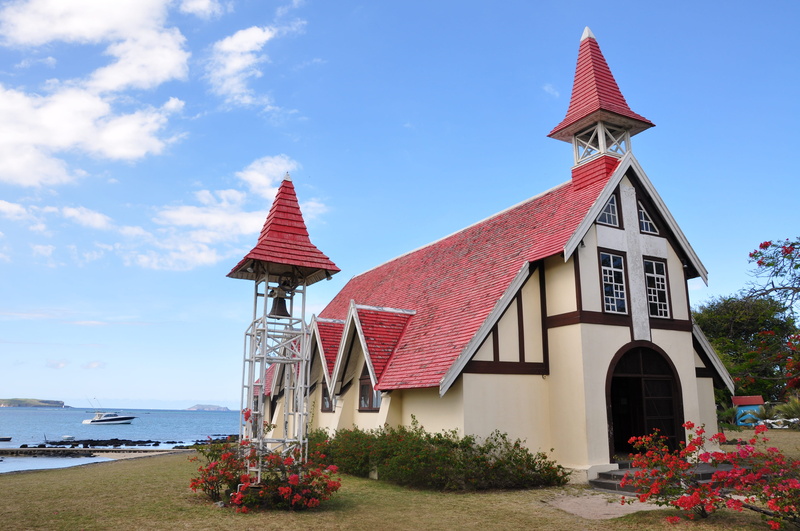 tower, building exterior, place of worship, architecture, spire, 4K, built structure, mauritius, beauty in nature, nature, outdoors, blue, building, land