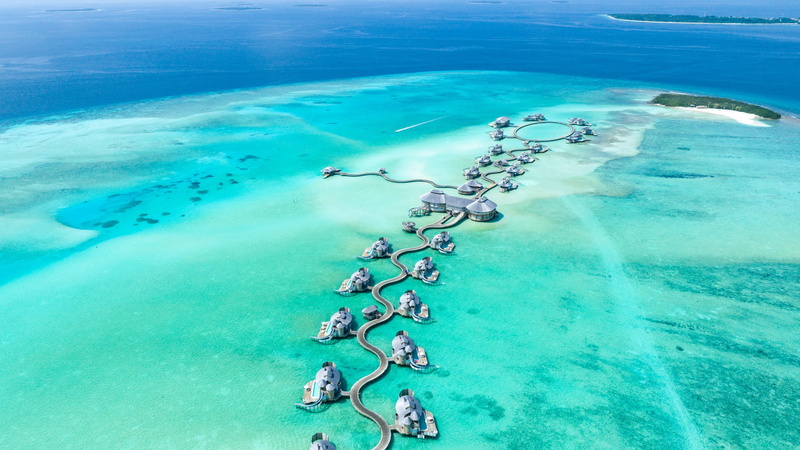 water, summer, bungalows, turquoise water, 4K, vacation, ocean, turquoise, sea, overwater bungalows, aqua