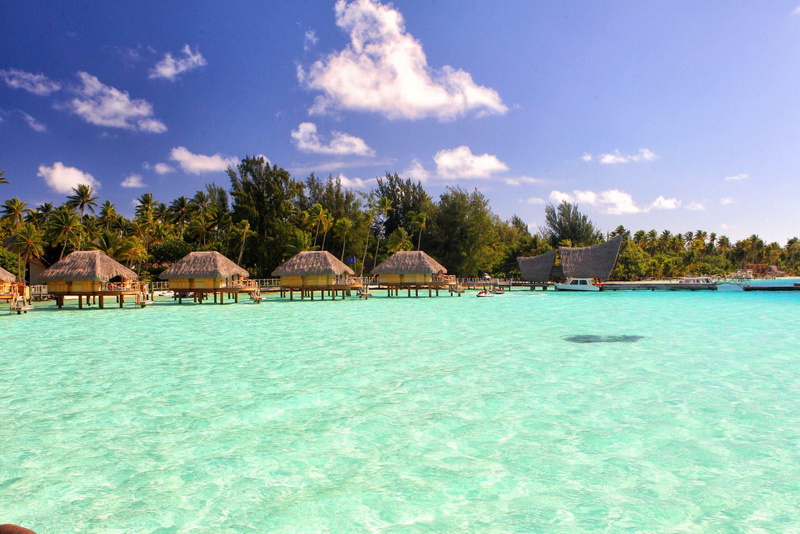 tropical, south-pacific, green, ocean, clear, water, tahiti, bungalows, overwater, bora, islands, lagoon, polynesia, 1080P, bungalow, bora-bora, blue
