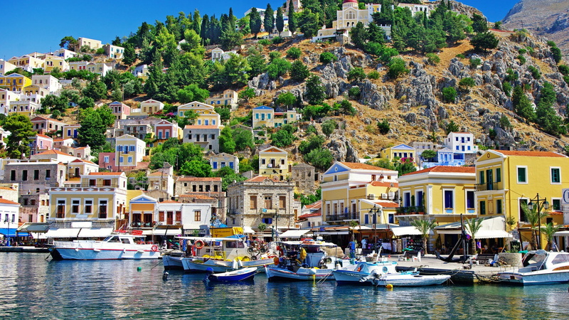 day, colorful, water, no people, residential district, nature, boat, community, Greece, bay, building exterior, sea, tree, travel, architecture, nautical vessel