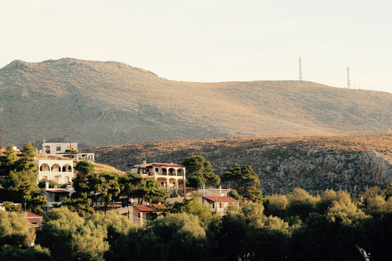 architecture, scenics - nature, town, sky, greek, mountain, plant, village, beauty in nature, symi, 5K, island, land, building, mountain range, houses