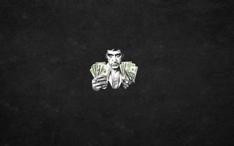 Scarface, finance, indoors, paper currency, high angle view, art and craft, portrait, currency, no people, crumpled, crumpled paper, Al pacino, still life