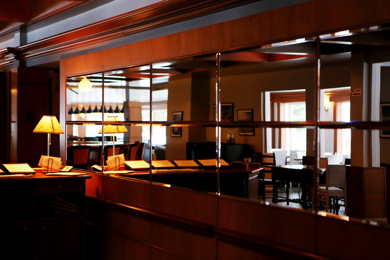 alcohol, bar, interior design, lamp, reflection, shelf, lighting equipment, building, windows, luxury, wood - material, 5K, wine rack, chairs, seat, chair