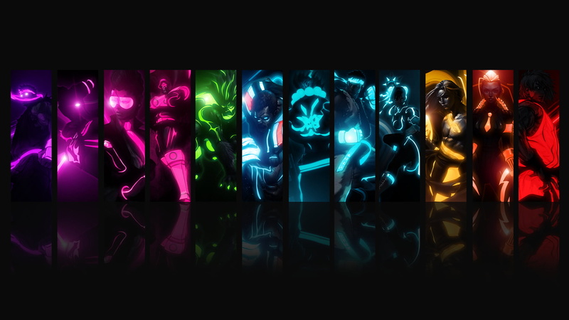 dancing, light - natural phenomenon, group of people, in a row, motion, disco dancing, multi colored, indoors, women, night, 1080P, side by side, glass - material