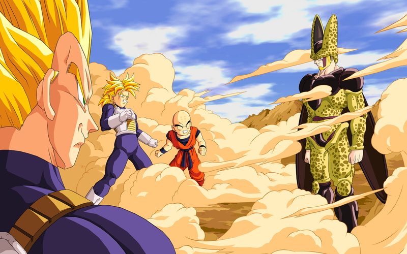 dragon, nostal, 720P, trunks, cell, z, dragonball, vegeta, anime, ball