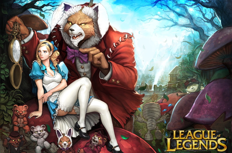 shen, rabbit, league of legends, annie, 2K, art, girl, Alice, watch, bear