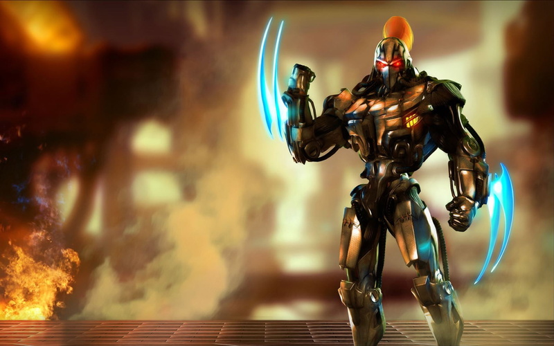 no people, figurine, 720P, human representation, indoors, lighting equipment, metal, gray, Killer Instinct, male likeness, chrome, d, warrior