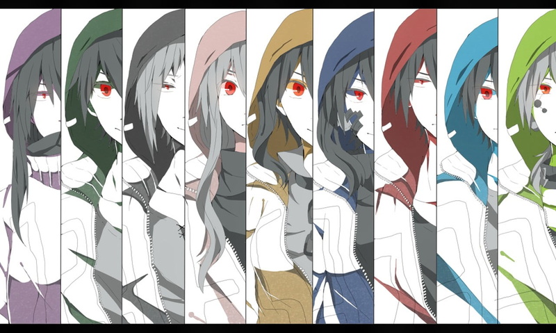 shoe, character, female, arrangement, red, auto post production filter, order, large group of objects, day, anime, backgrounds, indoors, white color, Kagerou Project