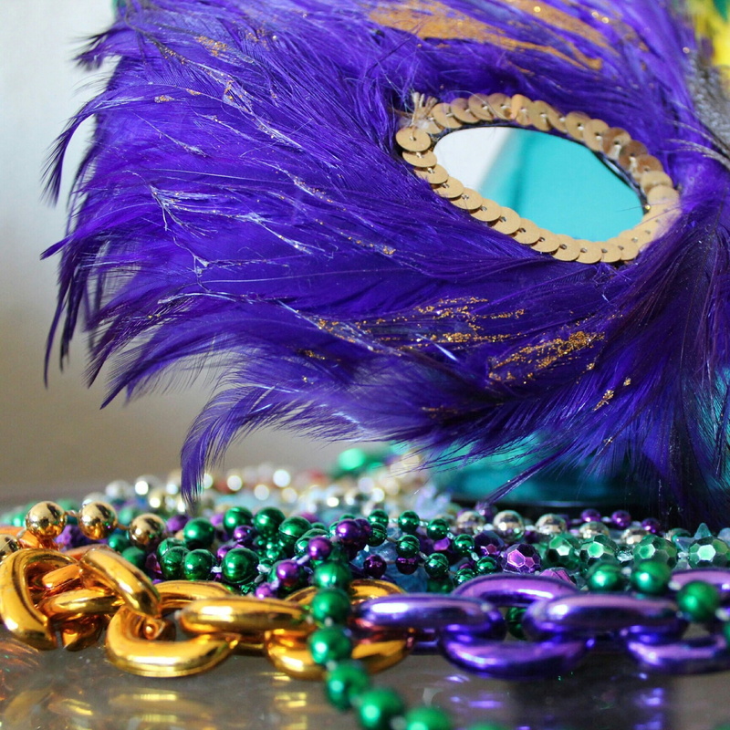 new orleans, mardi Gras, shiny, multi Colored, decoration, pearl jewelry, no people, face mask, purple, costume, masquerade, fashion, close-up, 1080P