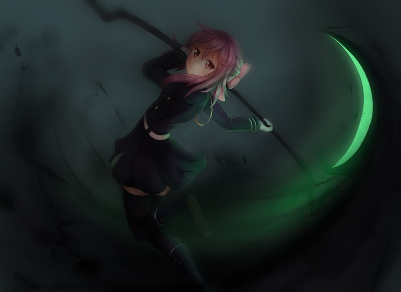 young adult, character, adult, young women, illustration, people, abstract, art, hiiragi shinoa, beautiful, image, dark, hairstyle, creativity, underwater