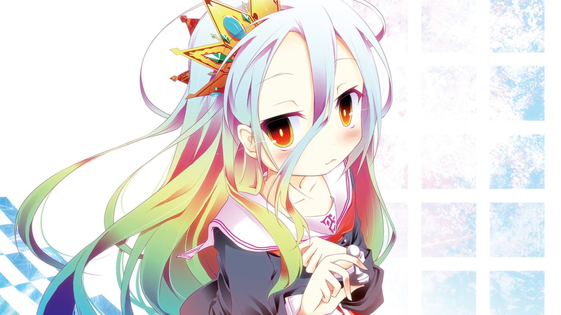 art and craft, representation, white background, female, day, No Game No Life, close-up, Shiro (No Game No Life), portrait, multi colored, character, craft