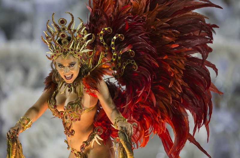 headdress, traditional clothing, 4K, clothing, lifestyles, dancing, rio carnival 4k background hd, feather, women, focus on foreground, beauty, beautiful woman