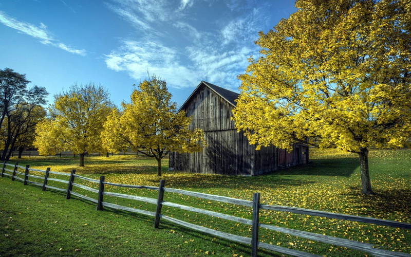 nature and landscapes, natura, countryside, charms, wies, 1080P, zagroda