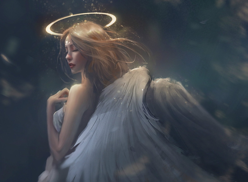 Angel, Fantasy, 1080P, Wings, Halo, Woman
