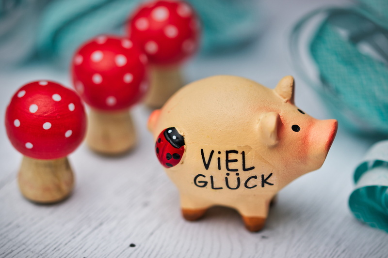 lucky pig, toy, studio shot, new years day, new years eve, text, sylvester, indoors, selective focus, food, pig, symbol of good luck, cute, new years greetings