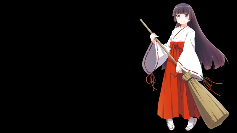 holding, black background, indoors, Ore no Imouto ga Konnani Kawaii Wake ga Nai, one person, standing, copy space, art and craft, representation, red, mannequin