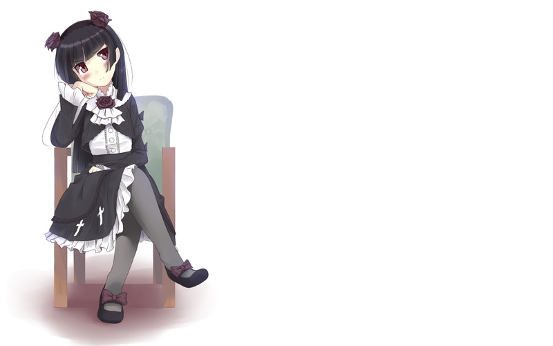 standing, portrait, indoors, anime girls, copy space, females, Gokou Ruri, looking at camera, white background, anime, Ore no Imouto ga Konnani Kawaii Wake ga Nai