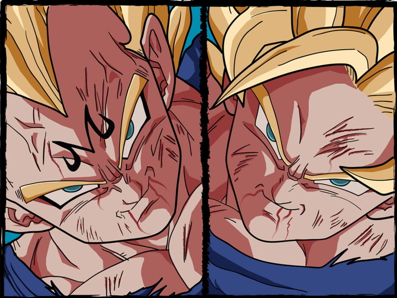 goku, vegeta, friends, art, 720P, anime, old, hd, dragonball