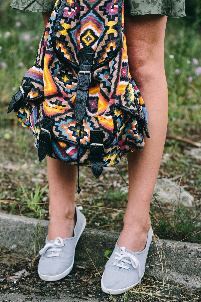 floral pattern, human limb, real people, lifestyles, caucasian, outdoors, low section, focus on foreground, girl, walking, standing, hipster, human foot