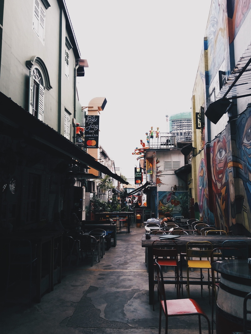 sky, transportation, adventure, phone, hallway, clear sky, building exterior, haji lane, chill, mode of transportation, architecture, building