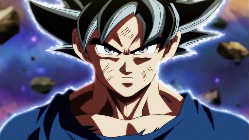 front view, close-up, one person, Goku, indoors, Dragon Ball, shape, art and craft, creativity, design, Dragon Ball Super, blue, pattern, Ultra Instinct (Dragon Ball)