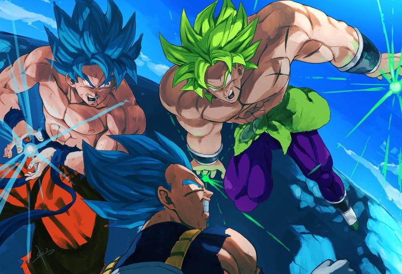 Super Saiyan Blue, Vegeta (Dragon Ball), Broly (Dragon Ball), Movie, Super Saiyan Green, Goku, Dragon Ball Super: Broly, 1080P