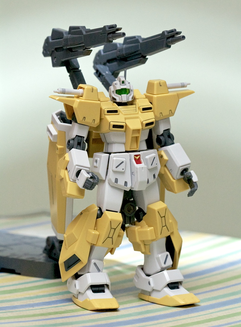 weapon, gunpla, close-up, assembled, colored background, Japan, indoors, gun, futuristic, no people, white, studio shot, still life, fight, one man only