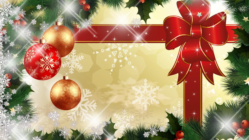 bright, holidays, feliz navidad, sparkles, firefox persona, greens, christmas, balls, 1080P, decorations, ribbon, berries
