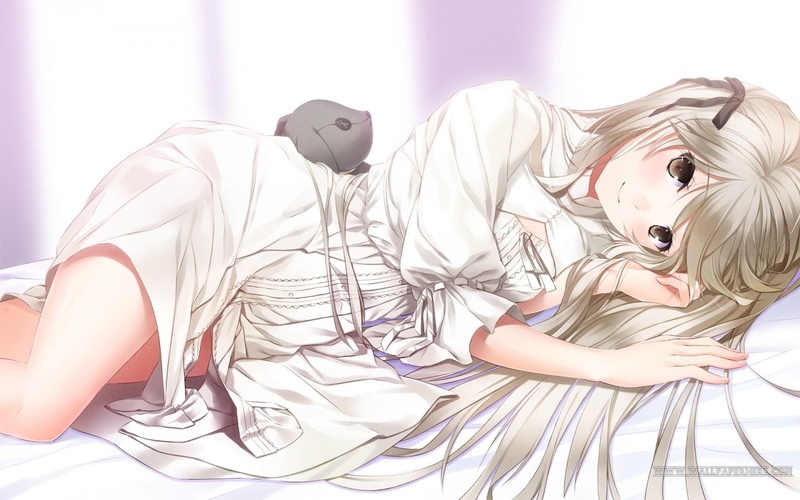 Yosuga no Sora, anime, blond hair, women, one person, white, young adult, long hair, illustration, lifestyles, females, beauty, hairstyle, indoors, portrait