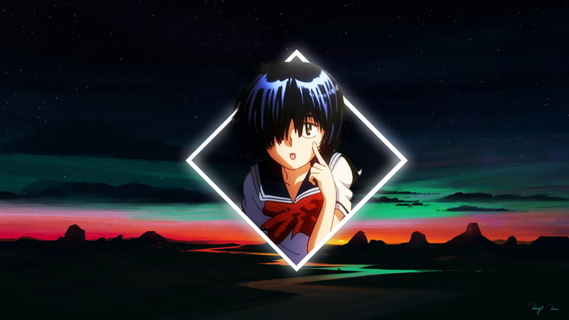 Urabe Mikoto, digital, desert, dark, landscape, night, 1080P