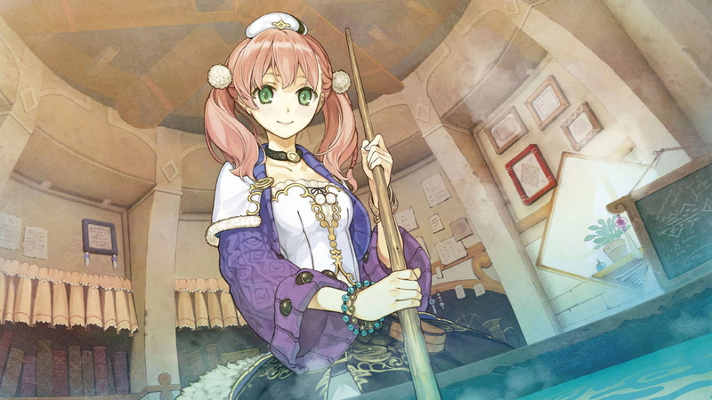 2K, Atelier, anime girls, pigtails, Atelier Escha and Logy: Alchemists of the Dusk Sky, food, anime