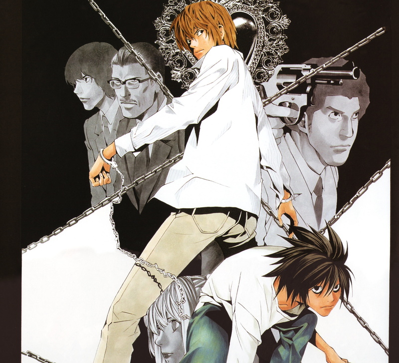 Shuichi Aizawa, Light Yagami, L (Death Note), Anime, Death Note, Soichiro Yagami, Misa Amane, Touta Matsuda, 2K